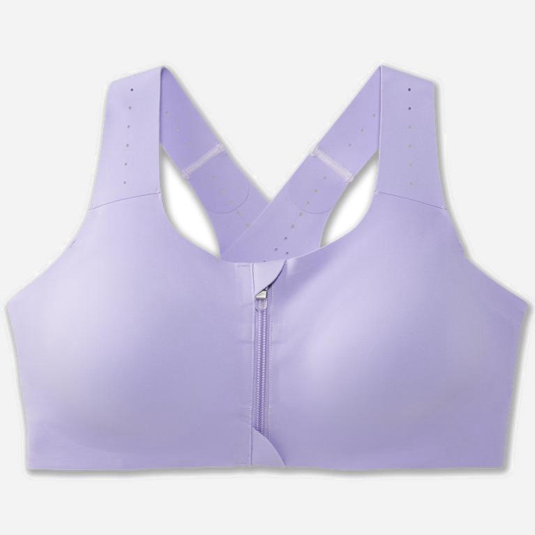 Brooks Dare Zip 2.0 Israel - Women's Sports Running Bra - Lavender Purple/Violet Dash (92157-IAHQ)